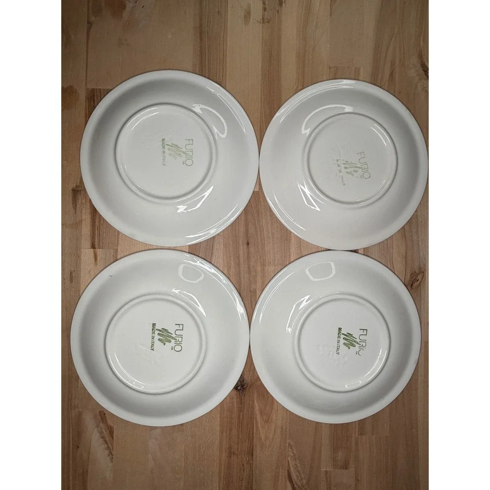 Furio Christmas Tree Salad Plates Set of 4 Made in Italy Ceramic Holiday Dining